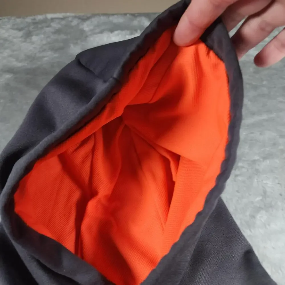 The North Face Hoodie Mens Medium Gray Orange Logo Pullover Fleece Sweatshirt